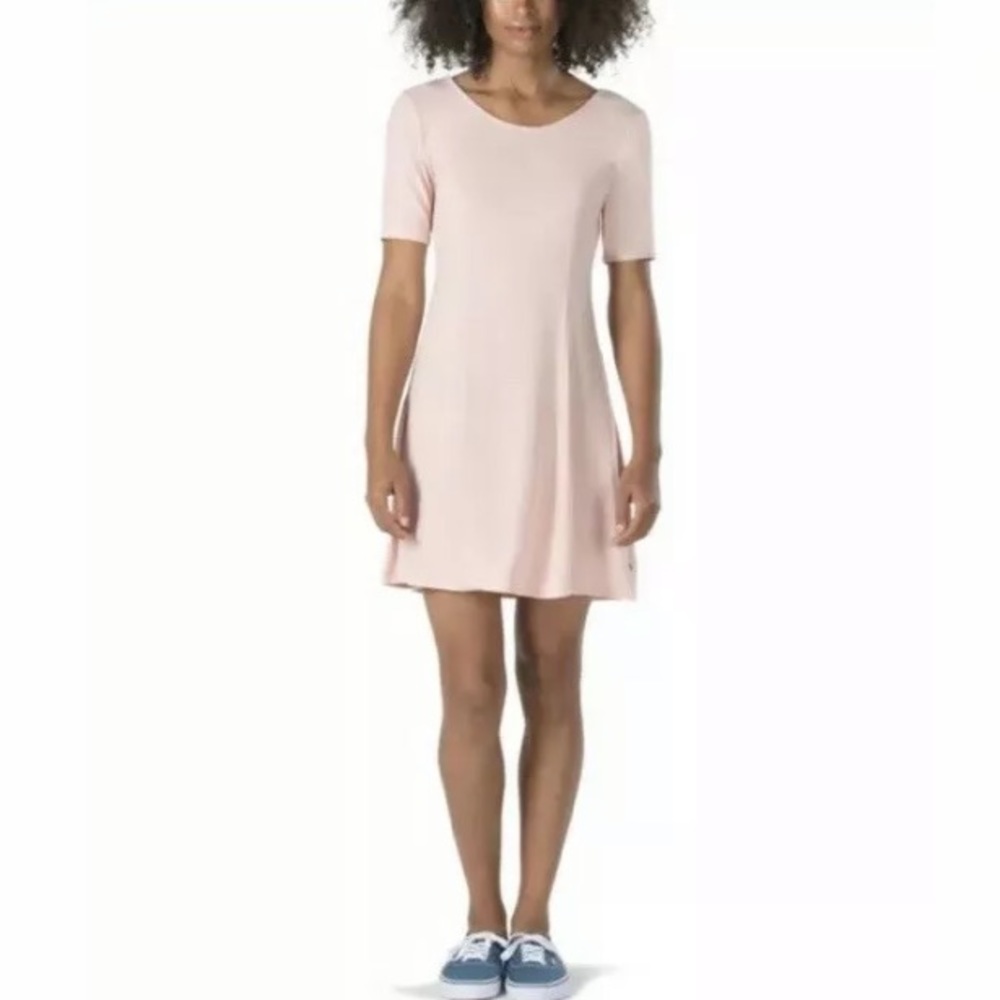 Vans VISTA Womens Scoop Neck Rib Knit Dress Pink
